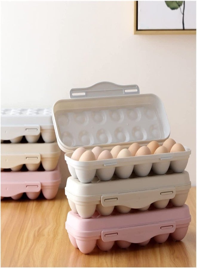 Dhvsam 12 Grids Eggs Tray Holders, Egg Storage Containers Practical Refrigerator Egg Boxes for Home Kitchen Restaurant (2 Pcs Random) - Image 2